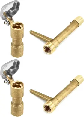 Qwork 795973601926 2 Set 3/4-inch Brass Quick Coupler Valves Irrigation Tool With Ke Qwork 795973601926 2 Set 3/4-inch Brass Quick Coupler Valves Irrigation Tool With Ke