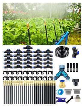 Qxzyjql 716125789569 Drip Irrigation System 360 Adjustable Mist Sprayer Nozzle 100ft 26nozzles