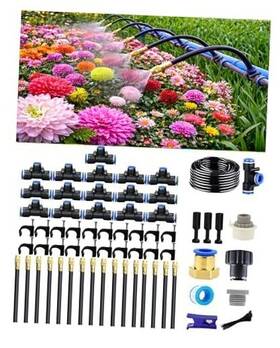 Qxzyjql 716125789576 Drip Irrigation System Automatic Garden Watering 360 Adjustable 50 Ft