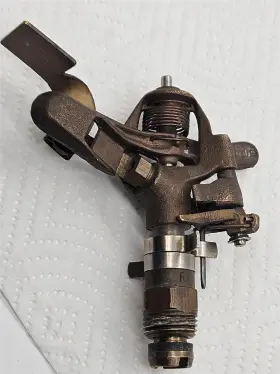 25da Rain Bird Vintage Model Brass Impact Sprinkler With Spring And Deflector