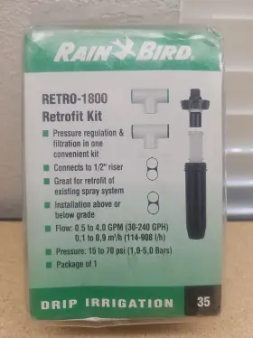 Retro-1800 Rain Bird Drip Irrigation 35 Retro-fit Kit Retro 1800 Nos Pressure Regulator B2