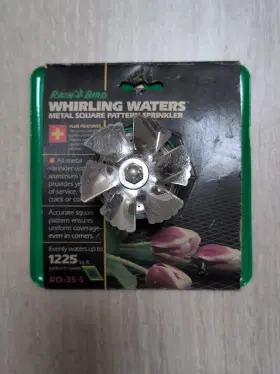 Ro-35-s Rain Bird Vintage Whirling Waters Metal Square Pattern Sprinkler - New