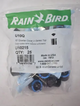 U10215 Rain Bird U10q Lot Of 25 Rainbird 10ft Quarter Circle U Series Top Nozzles W Screens U10215 Rain Bird U10q Lot Of 25 Rainbird 10ft Quarter Circle U Series Top Nozzles W Screens