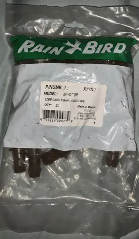 X36370 Rain Bird Rainbird Xff Coupling Bag Of 25 17mm Fittings Part # X36370 Rain Bird Rainbird Xff Coupling Bag Of 25 17mm Fittings Part #