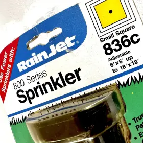 836c Rain Jet New Sprinkler Small Square Adjustable To 18ft Ft - Vintage Nos 836c Rain Jet New Sprinkler Small Square Adjustable To 18ft Ft - Vintage Nos