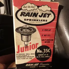 No.35c Rain Jet Vtg Sprinkler Junior Brass New In Box No.35c Rain Jet Vtg Sprinkler Junior Brass New In Box