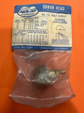 No12 Rain Jet Vintage Nos Brass Sprinkler No.12 Half Circle
