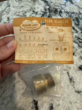 7011fa Rain Jet Sprinklers 2 Vintage Nos Brass Flow Adjustor For 3/4 Inch Riser No 7011fa Rain Jet Sprinklers 2 Vintage Nos Brass Flow Adjustor For 3/4 Inch Riser No
