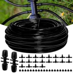Tubing003 Riboud 100ft 1/4 Inch Drip Irrigation Kit Tubing Distribution Hose Tube For Garden D