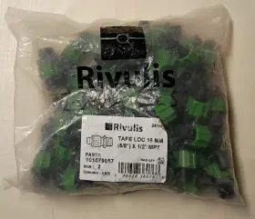 101079657 Rivulis Bag Of 50 Rivulus 5/8 Inch Tape X 1/2 Mpt Adapter