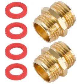 B08c37bc1r Sanpaint 2 Pack 3/4 Inch Brass Garden Hose Adapter Male To Quick Connector