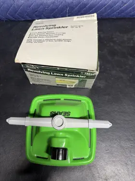 71-79026 Sears Vintage Revolving Lawn Sprinkler New Open Box Covers 491 Sq Ft