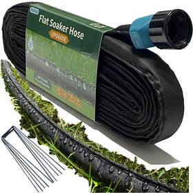 Secbulk 762730204447 2026 Flat Soaker Hose 25 Ft With Stakes For Garden 25ft Black