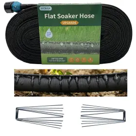 Secbulk 762730204461 2026 Flat Soaker Hose 75 Ft With Stakes For Garden 75ft Black Secbulk 762730204461 2026 Flat Soaker Hose 75 Ft With Stakes For Garden 75ft Black