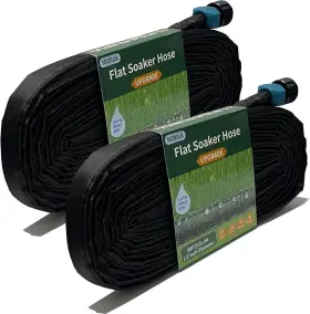 Tkb502 Secbulk 2025 Flat Soaker Hose 100 Ft For Garden 100ft 50&apos X2 Black Sew