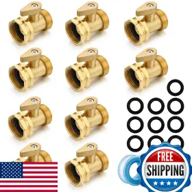 B0crlfp1wt Siguranta 3/4 Inch Solid Brass Garden Hose Shut Off Valve 10 Pack With Washers