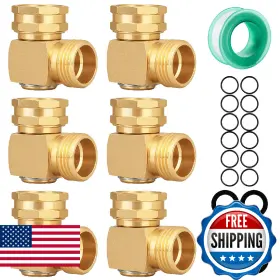 B0fjqnpmq5 Siguranta Garden Hose Swivel Elbow 90 Degree Solid Brass Right Angle Connec