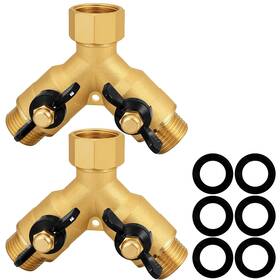 Siguranta B0fnl8g1vj Heavy-duty Brass 2-way High-flow Garden Hose Splitter Outdoor Faucet Y