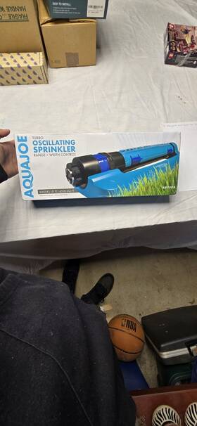 Snow Joe 313090376314 Indestructible Oscillating Sprinkler Aqua Metal Base Adjustable Spray