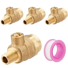 251212 Sparkwhiz 4 Pcs 1/8 Inch Male X 1/4 Female Test Cocks With Ptfe Tape For Backflow Preventer