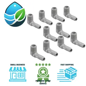 1413-099 Spears 10 Pcs 3/4 Mipt X 3/8 Spiral Barb 90 Elbow Irrigation Fitting