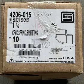 4206-015 Spears 1-1/2 Inch Cpvc 90 Degree Elbow Socket Sprinkler 4206-015 Spears 1-1/2 Inch Cpvc 90 Degree Elbow Socket Sprinkler