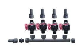 Hu-dura100mm0b Spw Hunter Pgv100-mm 4 Zone Dura Manifold Valve Kit Without Flow Control - Barb P