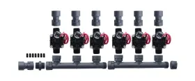 Hu-dura101mm6s Spw Hunter Pgv101-mm 6 Zone Dura Manifold Valve Kit With Flow Control - Slip Pgv1