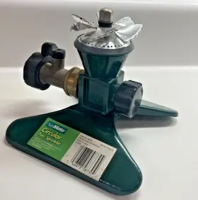 58730 Sunmate Vtg Circular Fan Sprinkler Lawn Garden Green Metal #58730