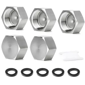 B0d97xg73j Taisher 5x 304 Stainless Steel Garden Hose Adapter 3/4 Inch Ght Female End Cap