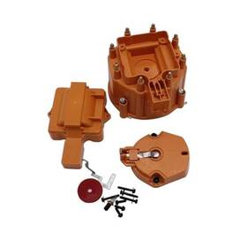 Takpart Tkus-10465 Orange Hei Large Distributor Cap Rotor Kit Compatible For Sbc Bbc 305