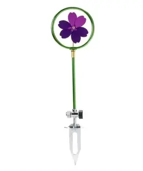 The Garden 032151934453 22 Inch Rotating Water Sprinkler Stake Dancing Metal Flower Spike Base Purple