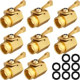 B0cwrhvsdq Therwen 8 Pack Garden Hose Shut Off Valve Heavy Duty 3/4 Inch Solid Brass