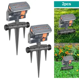 Thesiliconvalley 616361642829 16hole Oscillating Sprinkler Auto Swing 4 Spray Mode Adjustable Lawn Garden Tool