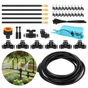 Thesiliconvalley 616361644175 5m Drip Irrigation System Kit Garden Plant Watering Sprayer Hose Diy Adjustable