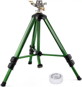 Tigerily 711181097177 Tripod Sprinklers For Yard Lawn Sprinkler And 360 Degree Large Area Irrigation Hea
