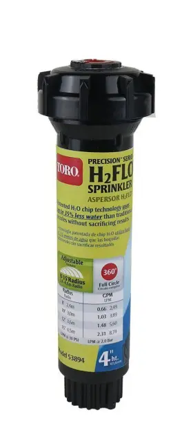 H2flo Toro 021038538945 53894 Precision 4-inch Sprinkler Pop Up With Nozzle Full