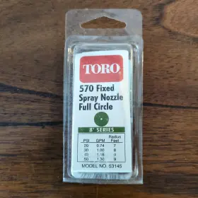 53145 Toro 1pk 360 Degree 8ft Sprinkler System Spray Nozzle 570 53145 Toro 1pk 360 Degree 8ft Sprinkler System Spray Nozzle 570