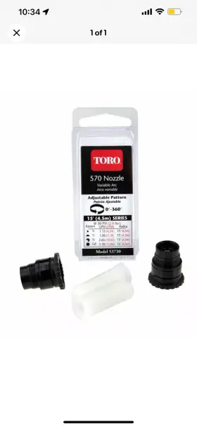 53730 Toro 570 Adjustable Pattern Nozzle For 15-foot Spray #53730 No 53730 Toro 570 Adjustable Pattern Nozzle For 15-foot Spray #53730 No