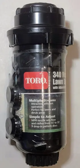 53757 Toro 4 Inch 340 Multistream Sprinkler With Adjustable Radius Nozzle And 9 Pattern Disc 53757 Toro 4 Inch 340 Multistream Sprinkler With Adjustable Radius Nozzle And 9 Pattern Disc
