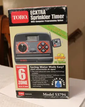 53794 Toro Ecxtra Indoor Sprinkler Timer With Computer Programming Brand New In Box