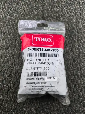 T-dbk16-mb-100 Toro Qty 100 4.0 Gph E-2 Emitter Maroon Insert
