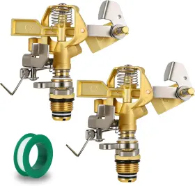 2snt Triumpeek Inc 2-piece 1/2 Inch Brass Impact Sprinkler Heads Heavy Duty Adjustable 0-360 2snt Triumpeek Inc 2-piece 1/2 Inch Brass Impact Sprinkler Heads Heavy Duty Adjustable 0-360