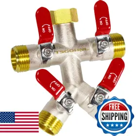 B0f675qtdr Tsgohnl Heavy Duty Brass Garden Hose Splitter 4 Way Freeze And Sun Resistant Ou