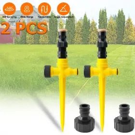 9060135ye Tsuinz Automatic 360 Lawn Sprinkler Garden Grass Watering System Adjustable Spray