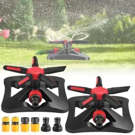 Sew-tujoe-1538 Tujoe 2 Pack Sprinklers For Yard 5-in-1 Lawn 360 Degree Rotating Red Black Sew-tujoe-1538 Tujoe 2 Pack Sprinklers For Yard 5-in-1 Lawn 360 Degree Rotating Red Black