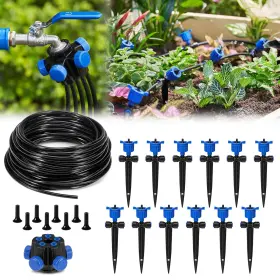 Unique 711181730234 50ft Garden Watering System With 12pcs Pressure Compensation Drippers And 5-way