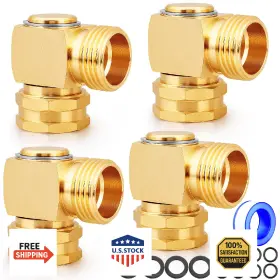 B0f6nnbsjp Unwaver Garden Hose Swivel Elbow Connector 90 Degree Brass Pipe Fittings 3/4 Ght