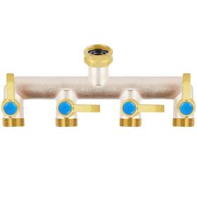 Uqm B0dzcfv7fh Upgraded Brass Garden Hose Splitter 3/4 Inch 4 Way Heavy Duty With Ex