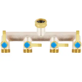 B0dzcfv7fh Uqm Upgraded Brass Garden Hose Splitter 3/4 Inch 4 Way Heavy Duty With Ex